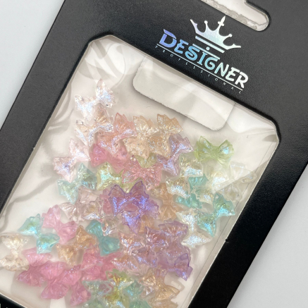 Об'ємний декор для дизайну нігтів 'Голографічні бантики' Designer - B8