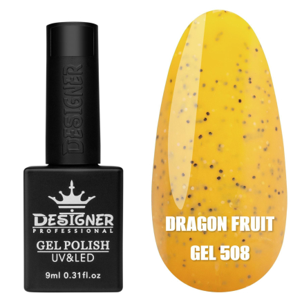 Гель лак Dragon fruit 508 Designer (9мол) - з чорно-білими крапками