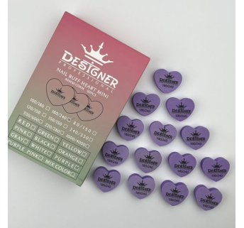 Nail Buff Heart Mini Purple (Фіолетовий) 180/240 грит - Designer баф у формі сердечка