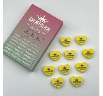 Nail Buff Heart Mini Yellow (Жовтий) 100/180 грит - Designer баф у формі сердечка