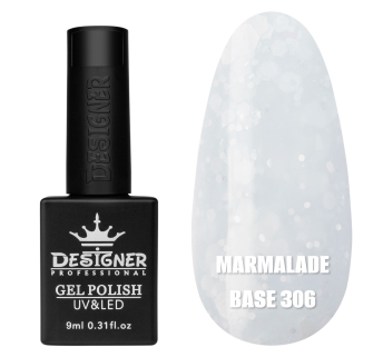 Кольорова база Marmalade base 306 Designer (9 мл.) - з білими конфетті