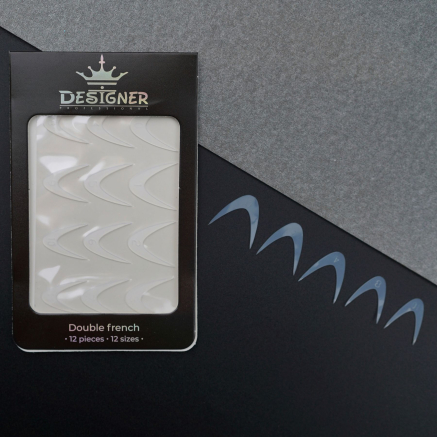 Nail Molds 12шт. (Double french - E) - Силіконові молди різних розмірів для дизайну нігтів та французького манікюру Designer