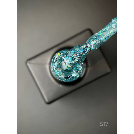 Гель лак Magic glitter 517Designer (9мл.) - з пластівцями різних розмірів та блискітками хамелеон