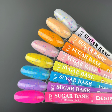 Кольорова база Sugar base 209 Designer (9 мл) - з різнокольоровими пластівцями