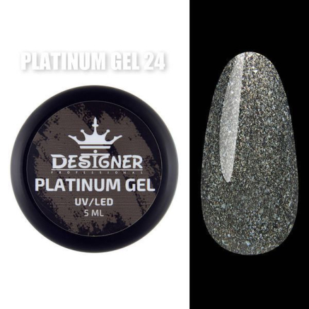 Platinum Gel 5 мл., Designer (Гель з шиммером) - Чорний №24