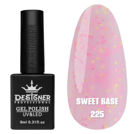 Кольорова база Sweet base 225 Designer (9 мл) - з конфетті різних кольорів