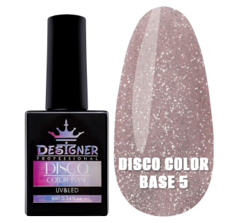 Світловідбивне базове покриття №5 (Біжево-рожевий), 9 мл. - Disco Color Base Designer