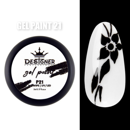 Gel Paint P21 (Чорний) 5 мл. - Гель фарба Designer