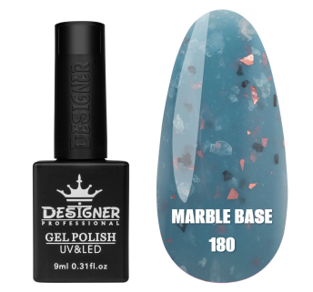 Кольорова база Marble base 180 Designer (9 мл) - з різнокольоровою поталлю