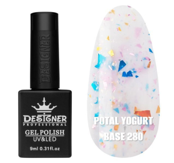 Кольорова база Potal yogurt base 280 Designer (9 мл.) - з кольоровою поталлю
