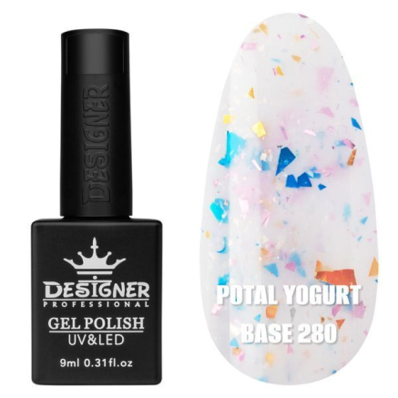Кольорова база Potal yogurt base 280 Designer (9 мл.) - з кольоровою поталлю