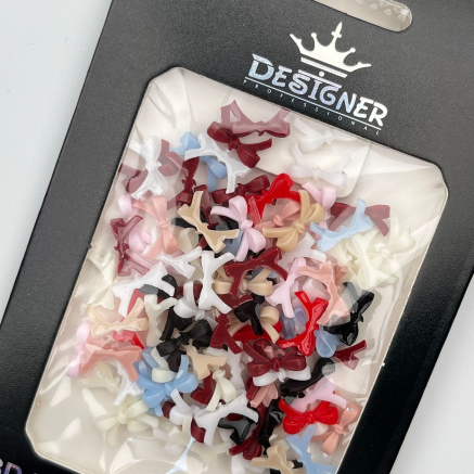 Об'ємний декор для дизайну нігтів 'Різнокольорові бантики' Designer - B21