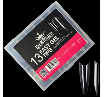 Fast gel tips №13 (Mountain peak, large size) - Гелевые типсы Designer