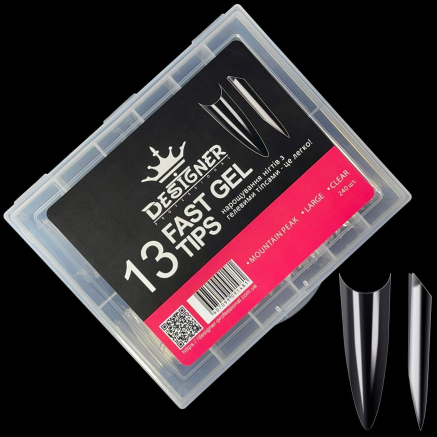 Fast gel tips №13 (Mountain peak, large size) - Гелеві типси Designer