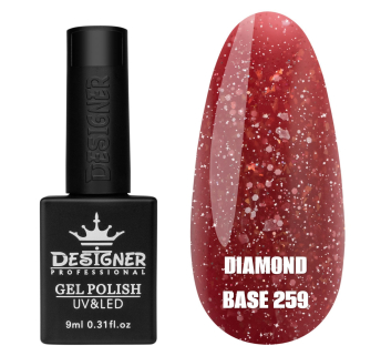 Базове покриття Diamond Base 259 Designer (9 мл.) - с легким світловідбивним ефектом
