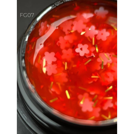 Foil flower gel FG07 (5 мл) Designer - гель з квіточками з фольги