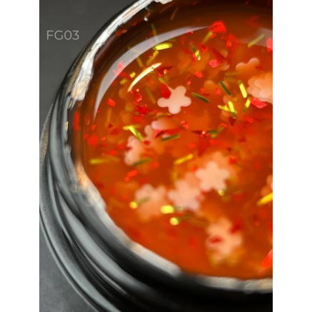 Foil flower gel FG03 (5 мл) Designer - гель з квіточками з фольги