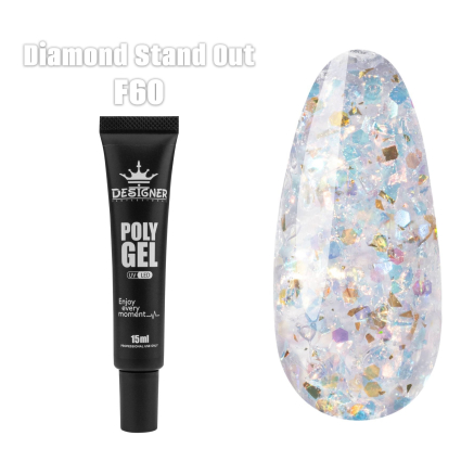 Полігель (15 мл.) Designer F60 Diamond Stand Out