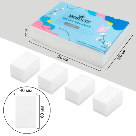 Безворсові серветки 700 шт. (Білі) - Lint free wipes Designer