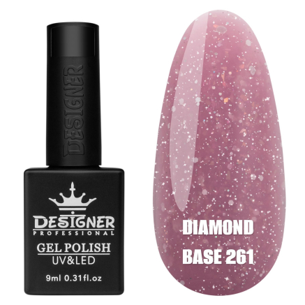 Базове покриття Diamond Base 261 Designer (9 мл.) - с легким світловідбивним ефектом