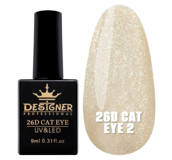Гель-лак 26D Cat Eye №2, 9 мл., Designer (Котяче око)