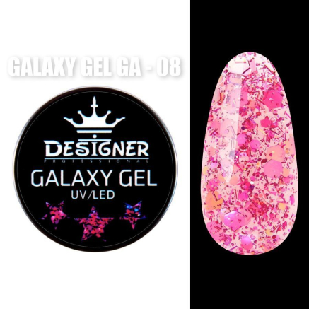 Galaxy Gel 10 мл., Designer (Глітерний гель) - GA - 08