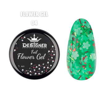 Foil flower gel FG04 (5 мл) Designer - гель з квіточками з фольги