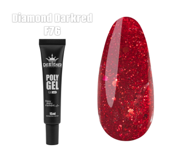 Полігель (15 мл.) Designer F76 Diamond Darkred
