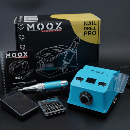 Фрезер Мокс X401 (Light blue) на 50 000 об/хв. та 70W. для манікюру та педикюру Фрезер Мокс X401 (Light blue) на 50 000 об/хв. та 70W. для манікюру та педикюру