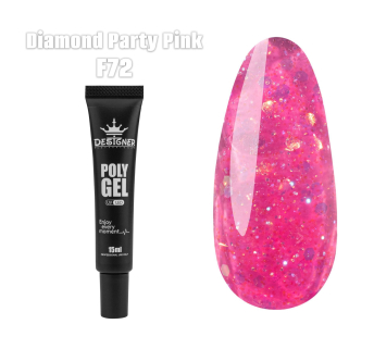Полігель (15 мл.) Designer F72 Diamond Party Pink
