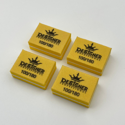 Міні баф прямокутний, 3.5 см Жовтий 100/180 гріт- Designer