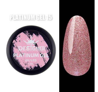 Platinum Gel 5 мл., Designer (Гель с шиммером) - Нежно-розовый №15