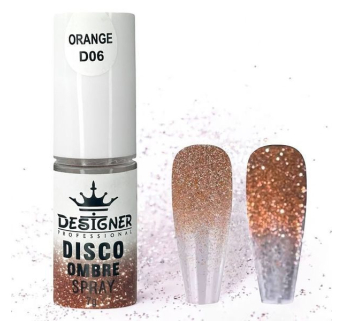 Disco Ombre Spray (7 г.) Orange D06 - світловідбивна спрей пудра Designer для створення омбре на нігтях