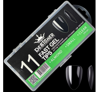 Fast gel tips №11 (Almond, small size) - Гелевые типсы Designer
