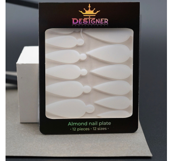Nail Molds 12шт. (Almond nail plate - I) - Силіконові молди різних розмірів для дизайну нігтів та французького манікюру Designer