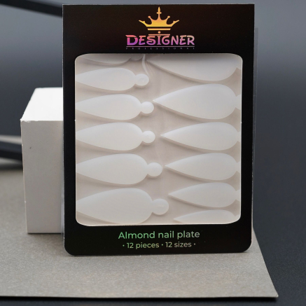 Nail Molds 12шт. (Almond nail plate - I) - Силіконові молди різних розмірів для дизайну нігтів та французького манікюру Designer