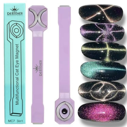 Багатофункціональний магніт 3в1 - Purple (Фіолетовий) Designer для гель-лаку 'Котяче око' МС7