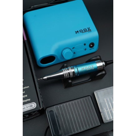 Фрезер Мокс X100 (Light blue) на 45 000 об/хв. та 70W. для манікюру та педикюру Фрезер Мокс X100 (Light blue) на 45 000 об/хв. та 70W. для манікюру та педикюру