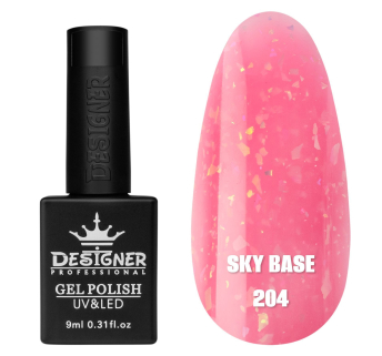 Кольорова база Sky base 204 Designer (9 мл.) - із золотою поталлю