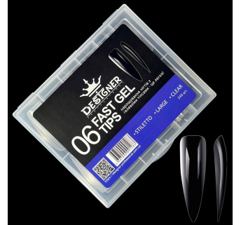 Fast gel tips №6 (Stiletto, large size) - Гелевые типсы Designer