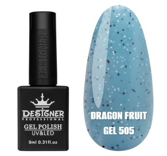 Гель лак Dragon fruit 505 Designer (9мол) - з чорно-білими крапками