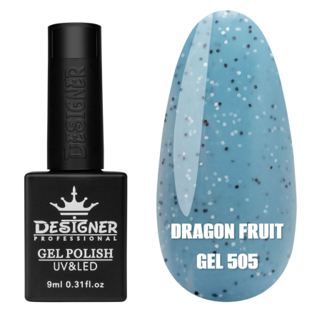 Гель лак Dragon fruit 505 Designer (9мол) - з чорно-білими крапками