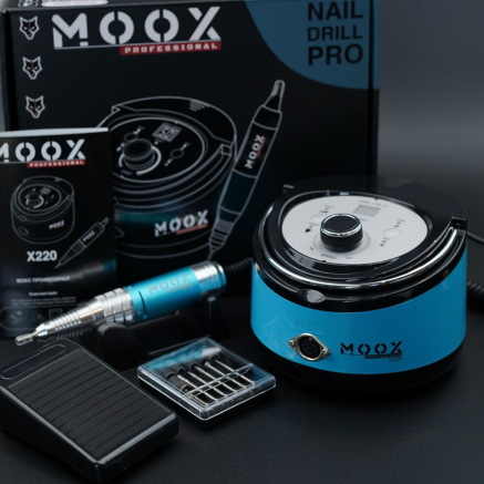 Фрезер Мокс X220 (Light blue) на 50 000 об/хв. та 70W. для манікюру та педикюру Фрезер Мокс X220 (Light blue) на 50 000 об/хв. та 70W. для манікюру та педикюру