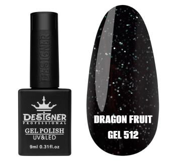 Гель лак Dragon fruit 512 Designer (9мол) - з чорно-білими крапками