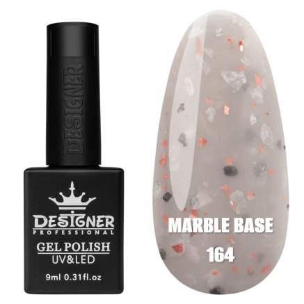 Кольорова база Marble base 164 Designer (9 мл) - з різнокольоровою поталлю