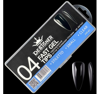 Fast gel tips №4 (Stiletto, small size) - Гелевые типсы Designer
