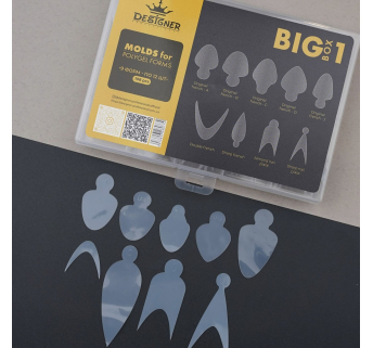 Nail Molds Big Box 1, 108 шт. (9 форм) - Силіконові молди для верхніх форм та французького манікюру Designer