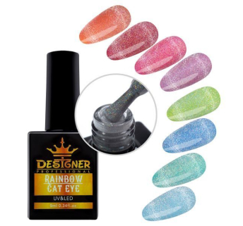 Райдужний гель-лак Rainbow Cat Eye, 9 мл. - Designer (Котяче око)