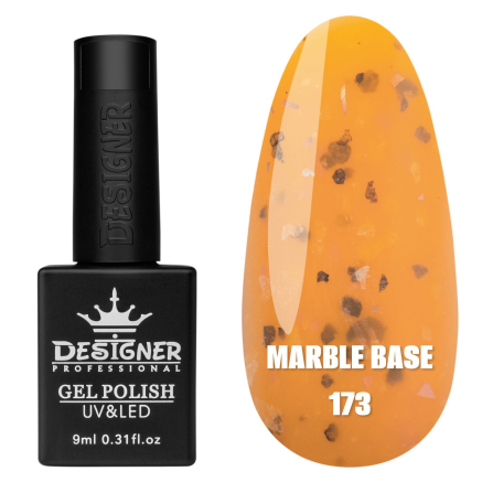 Кольорова база Marble base 173 Designer (9 мл) - з різнокольоровою поталлю