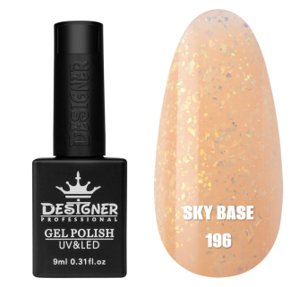 Кольорова база Sky base 196 Designer (9 мл.) - із золотою поталлю